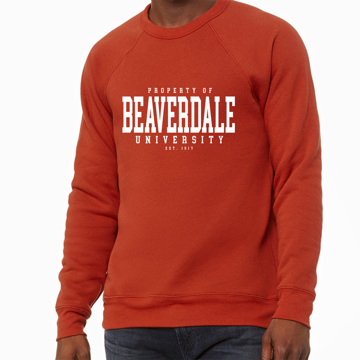 "Property of Beaverdale University" - Unisex Sponge Fleece Crewneck Sweatshirt