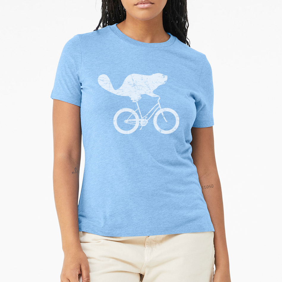 Beaverdale Bicycles Beaver Logo Ladies' Relaxed Heather CVC Short-Sleeve T-Shirt