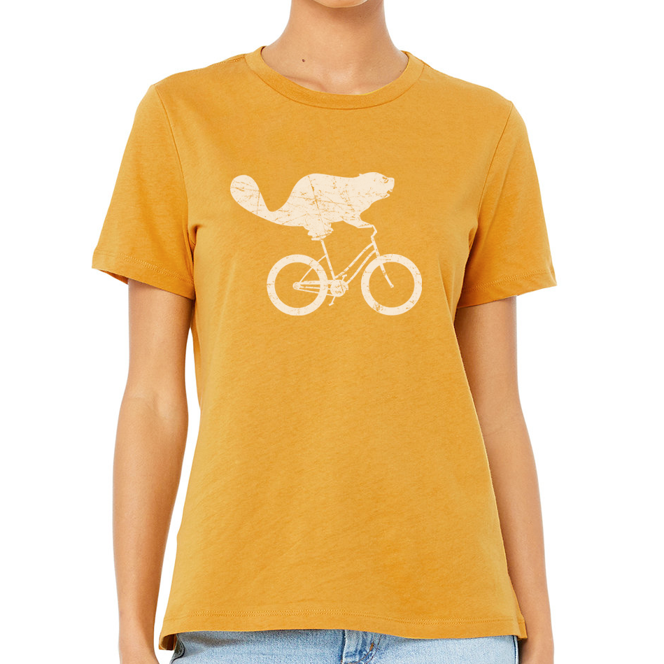 Beaverdale Bicycles Beaver Logo Ladies' Relaxed Heather CVC Short-Sleeve T-Shirt
