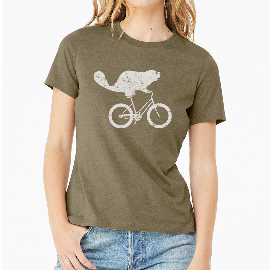 Beaverdale Bicycles Beaver Logo Ladies' Relaxed Heather CVC Short-Sleeve T-Shirt