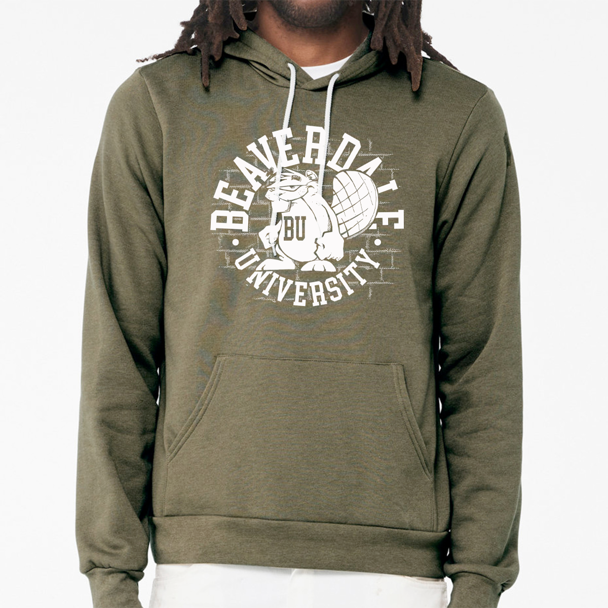 "Beaverdale University, Beaver Circle" - Unisex Sponge Fleece Pullover Hoodie