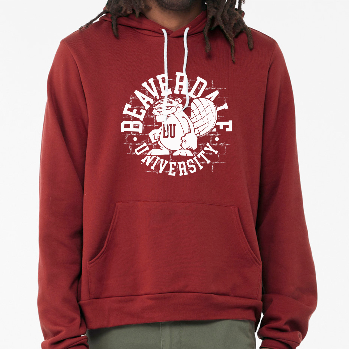 "Beaverdale University, Beaver Circle" - Unisex Sponge Fleece Pullover Hoodie