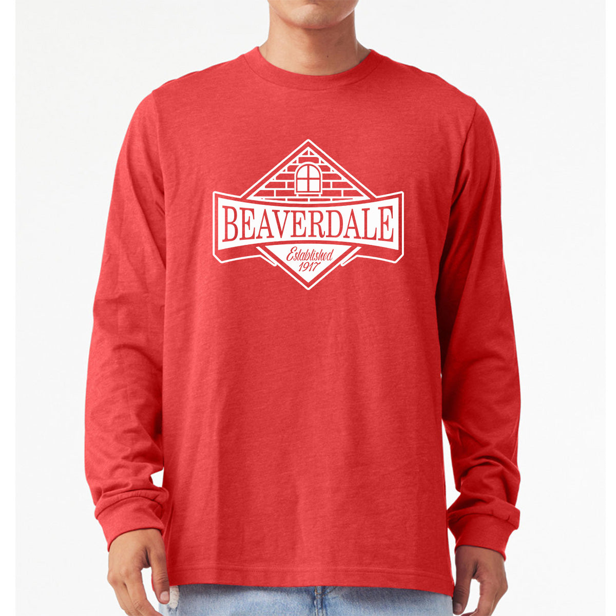 "Beaverdale Est. 1917 Crest" - Unisex Heather CVC Long Sleeve T-Shirt