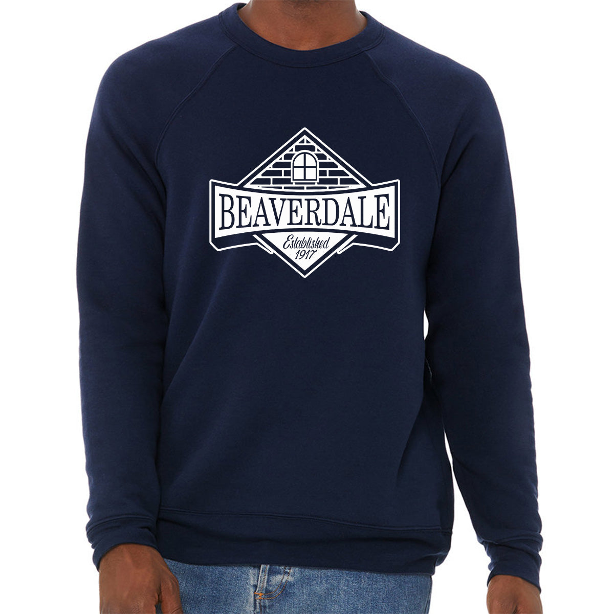 "Beaverdale Est. 1917 Crest" - Unisex Sponge Fleece Crewneck Sweatshirt