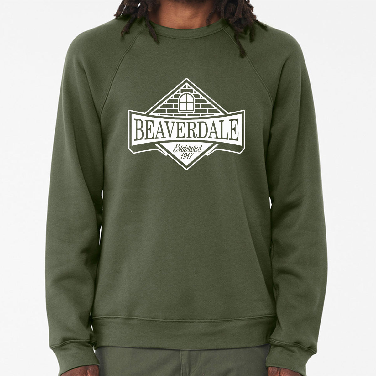 "Beaverdale Est. 1917 Crest" - Unisex Sponge Fleece Crewneck Sweatshirt