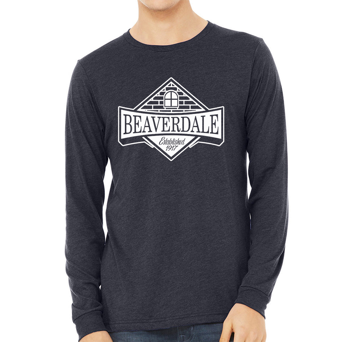 "Beaverdale Est. 1917 Crest" - Unisex Heather CVC Long Sleeve T-Shirt