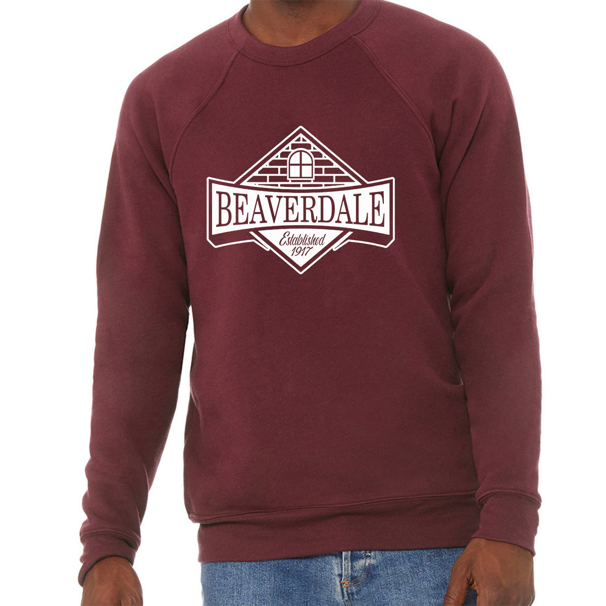 "Beaverdale Est. 1917 Crest" - Unisex Sponge Fleece Crewneck Sweatshirt