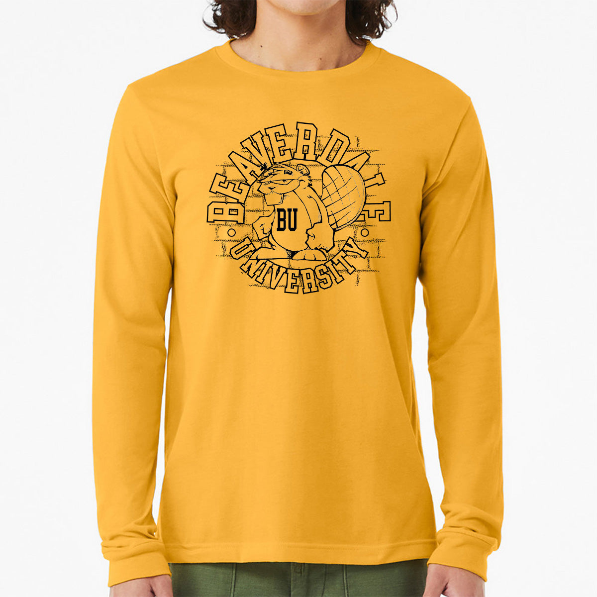 "Beaverdale University, Beaver Circle" - Unisex Heather CVC Long Sleeve T-Shirt