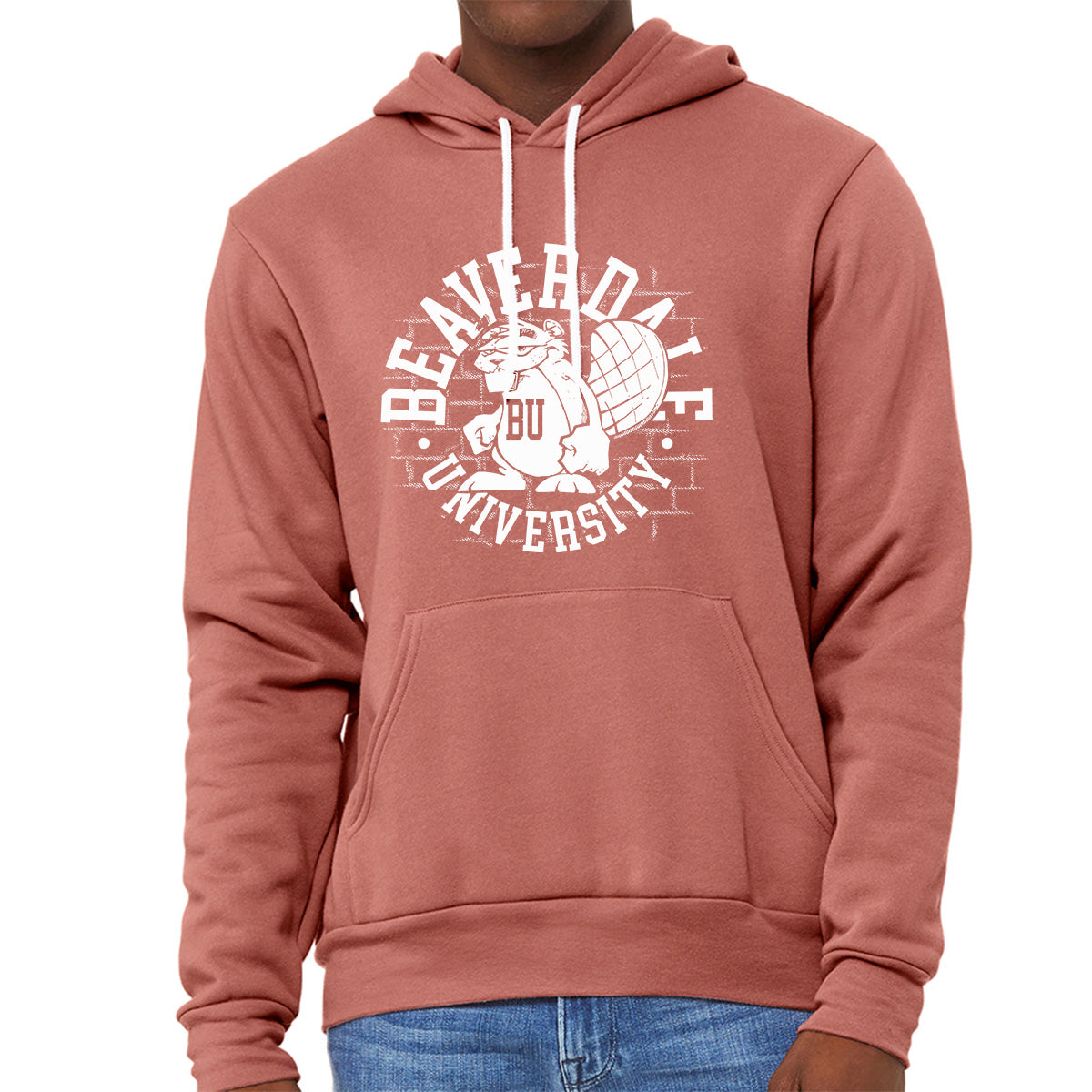 "Beaverdale University, Beaver Circle" - Unisex Sponge Fleece Pullover Hoodie