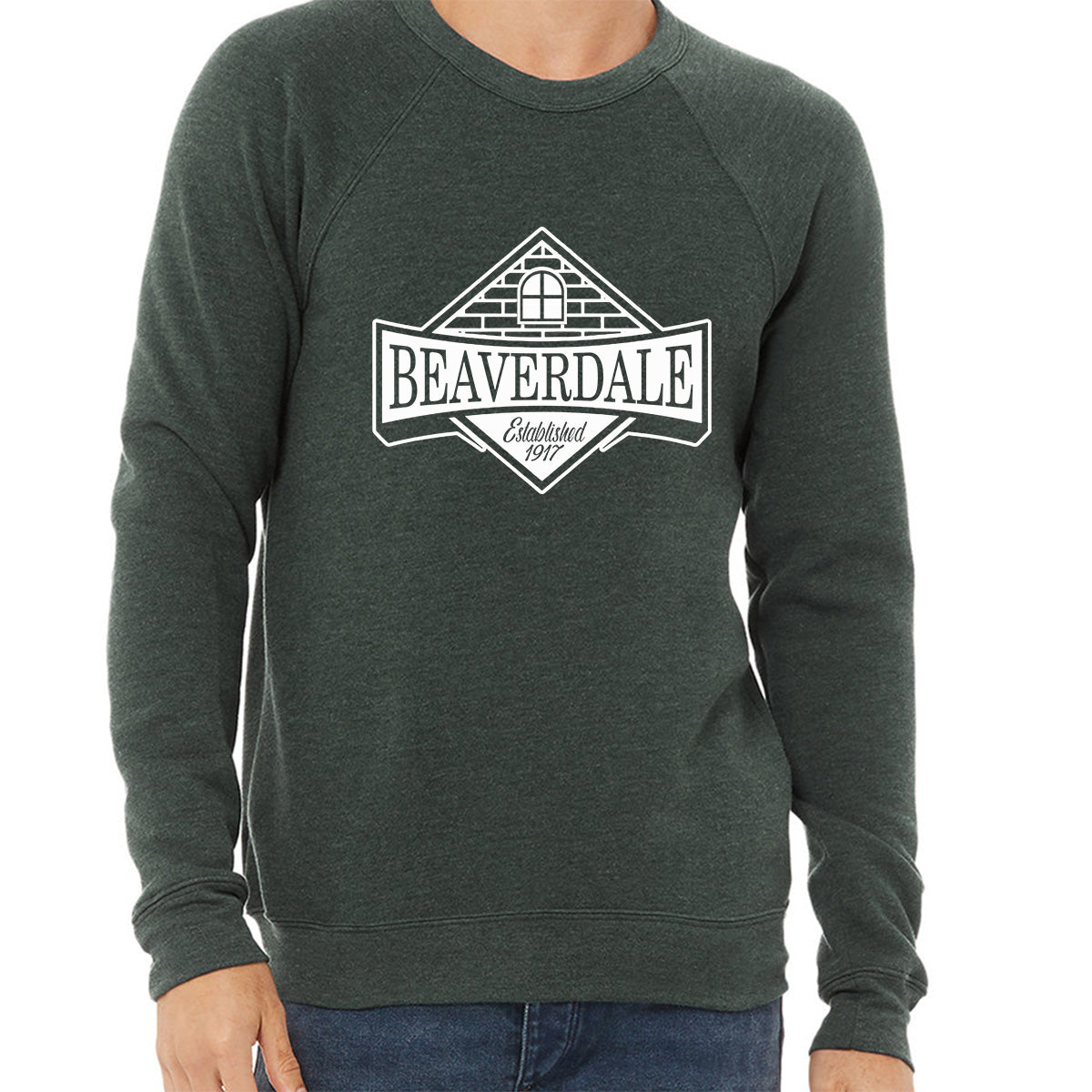 "Beaverdale Est. 1917 Crest" - Unisex Sponge Fleece Crewneck Sweatshirt