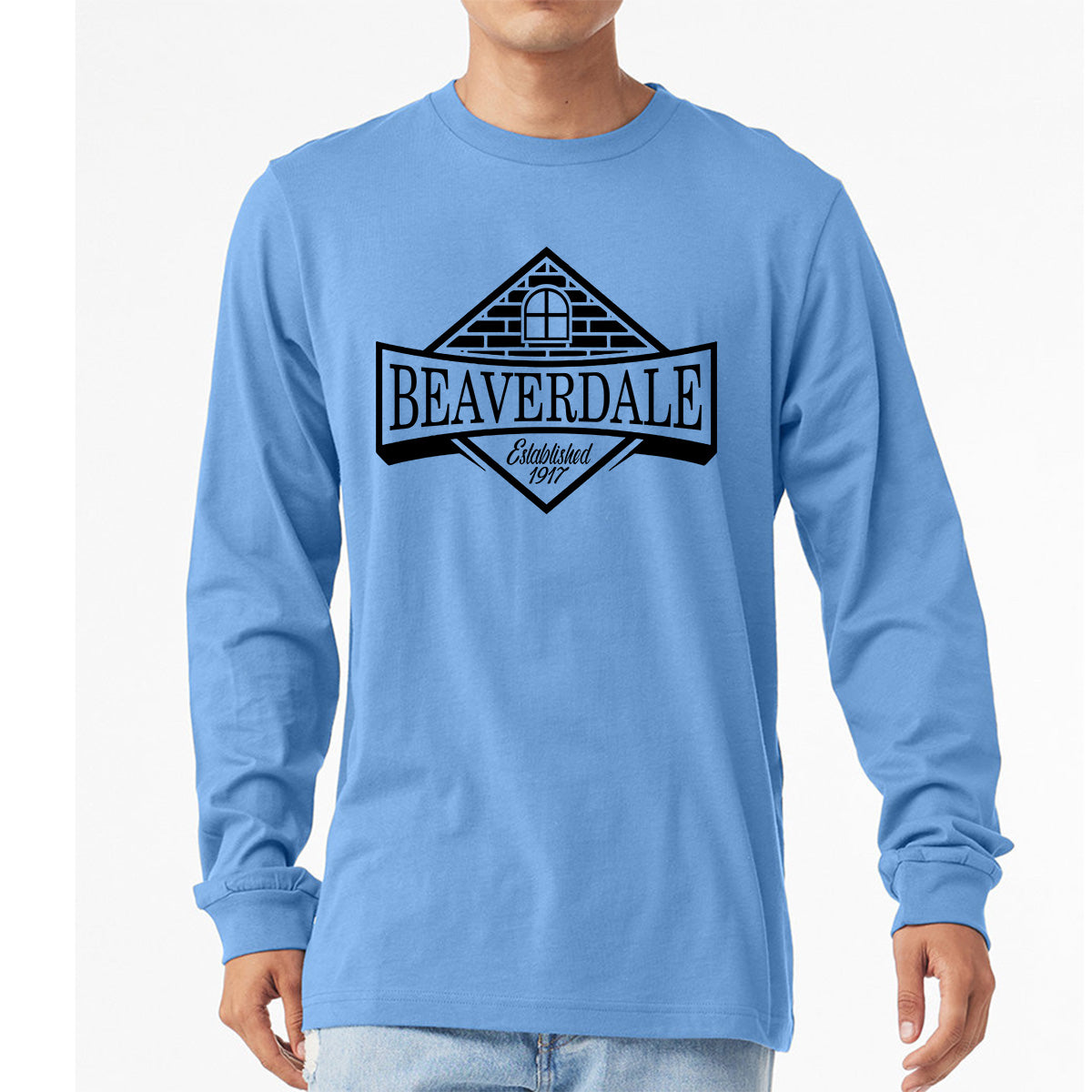 "Beaverdale Est. 1917 Crest" - Unisex Heather CVC Long Sleeve T-Shirt