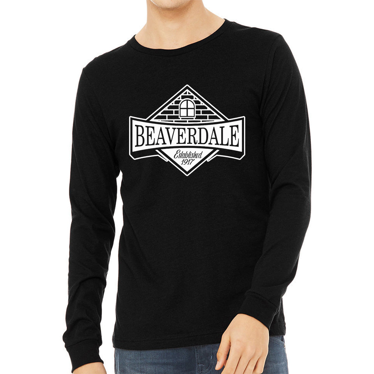 "Beaverdale Est. 1917 Crest" - Unisex Heather CVC Long Sleeve T-Shirt