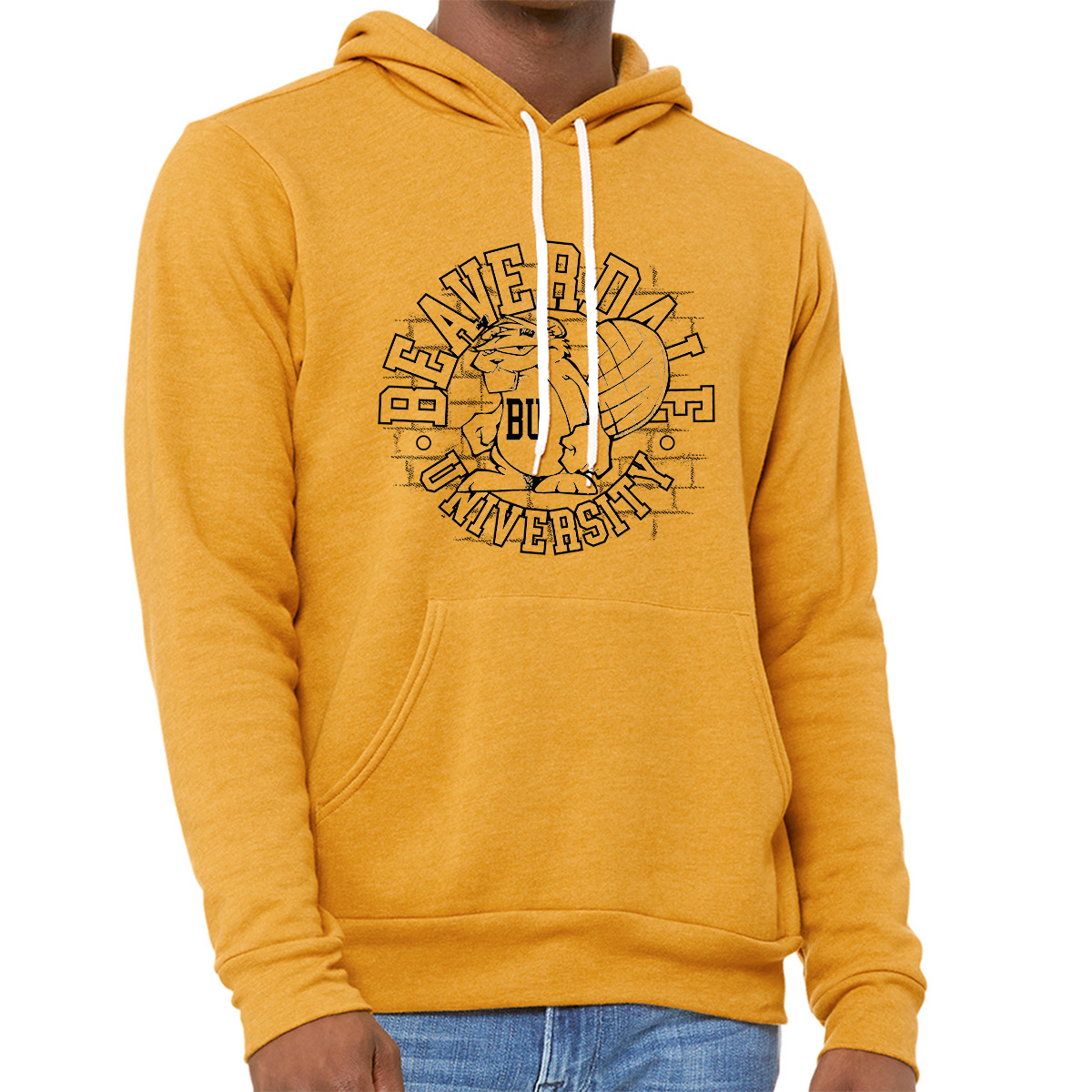 "Beaverdale University, Beaver Circle" - Unisex Sponge Fleece Pullover Hoodie