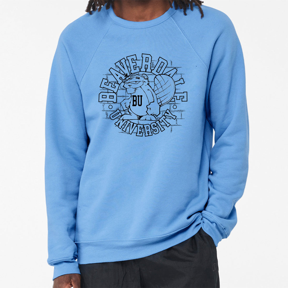 "Beaverdale University, Beaver Circle" - Unisex Sponge Fleece Crewneck Sweatshirt