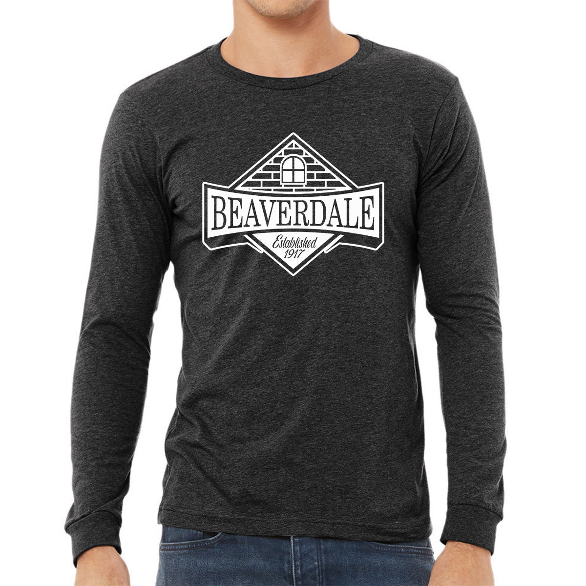 "Beaverdale Est. 1917 Crest" - Unisex Heather CVC Long Sleeve T-Shirt