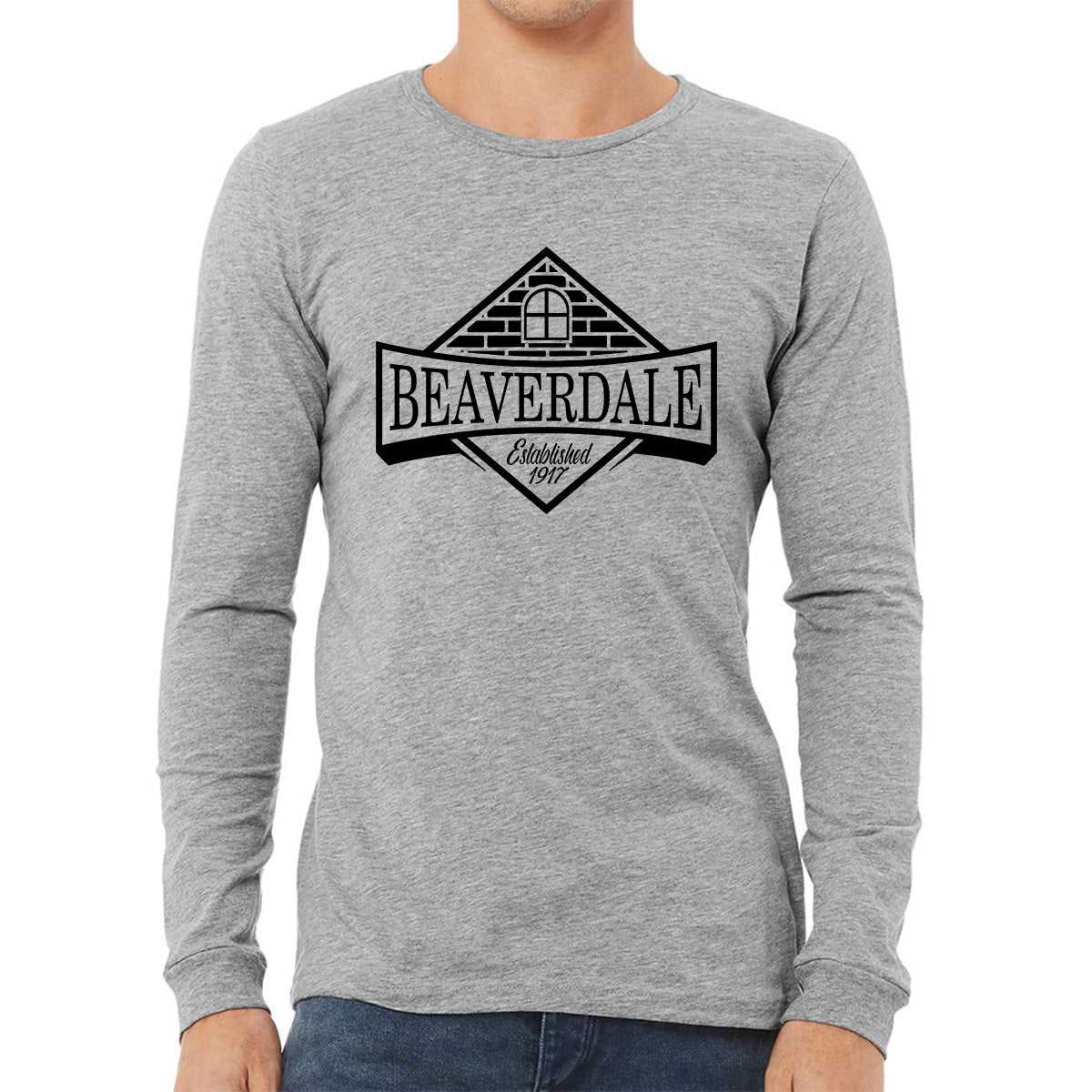 "Beaverdale Est. 1917 Crest" - Unisex Heather CVC Long Sleeve T-Shirt