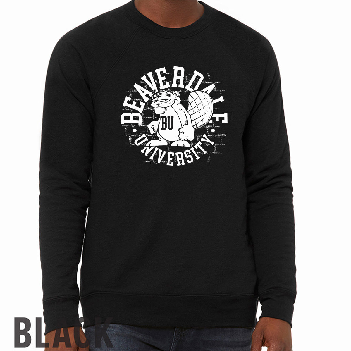 "Beaverdale University, Beaver Circle" - Unisex Sponge Fleece Crewneck Sweatshirt