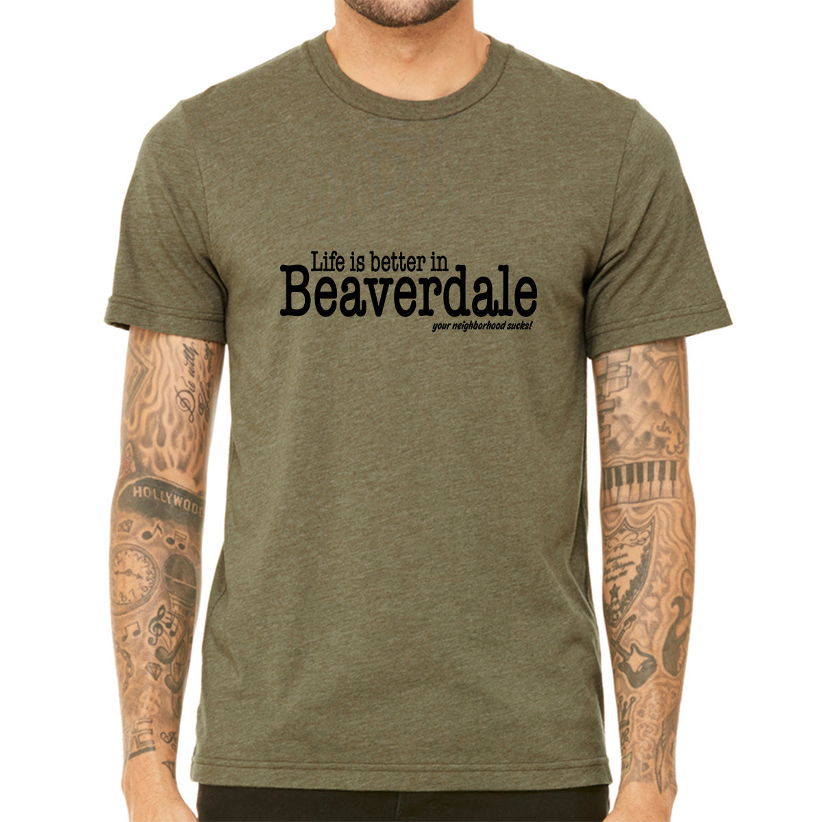 "Life is better in Beaverdale, your neighborhood sucks" - Unisex Heather CVC T-Shirt