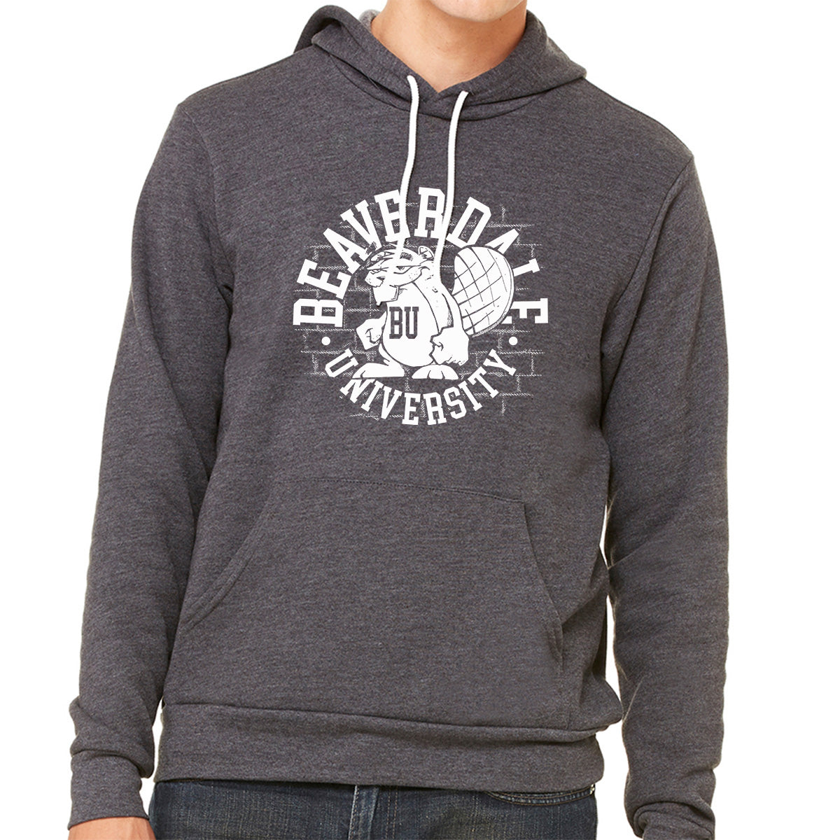 "Beaverdale University, Beaver Circle" - Unisex Sponge Fleece Pullover Hoodie