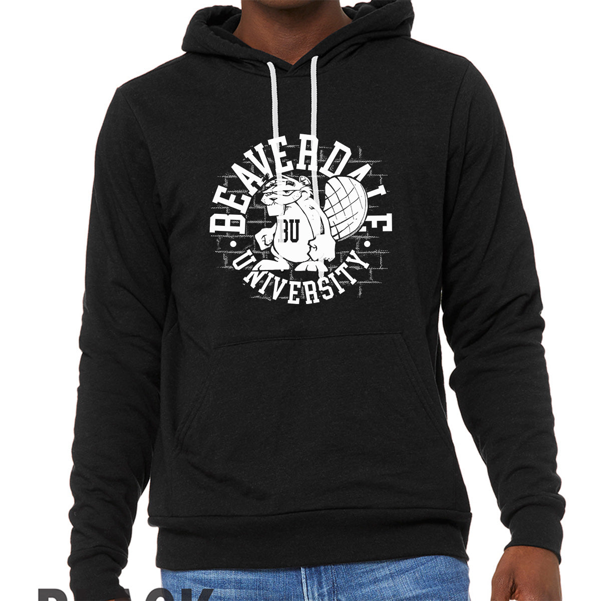 "Beaverdale University, Beaver Circle" - Unisex Sponge Fleece Pullover Hoodie