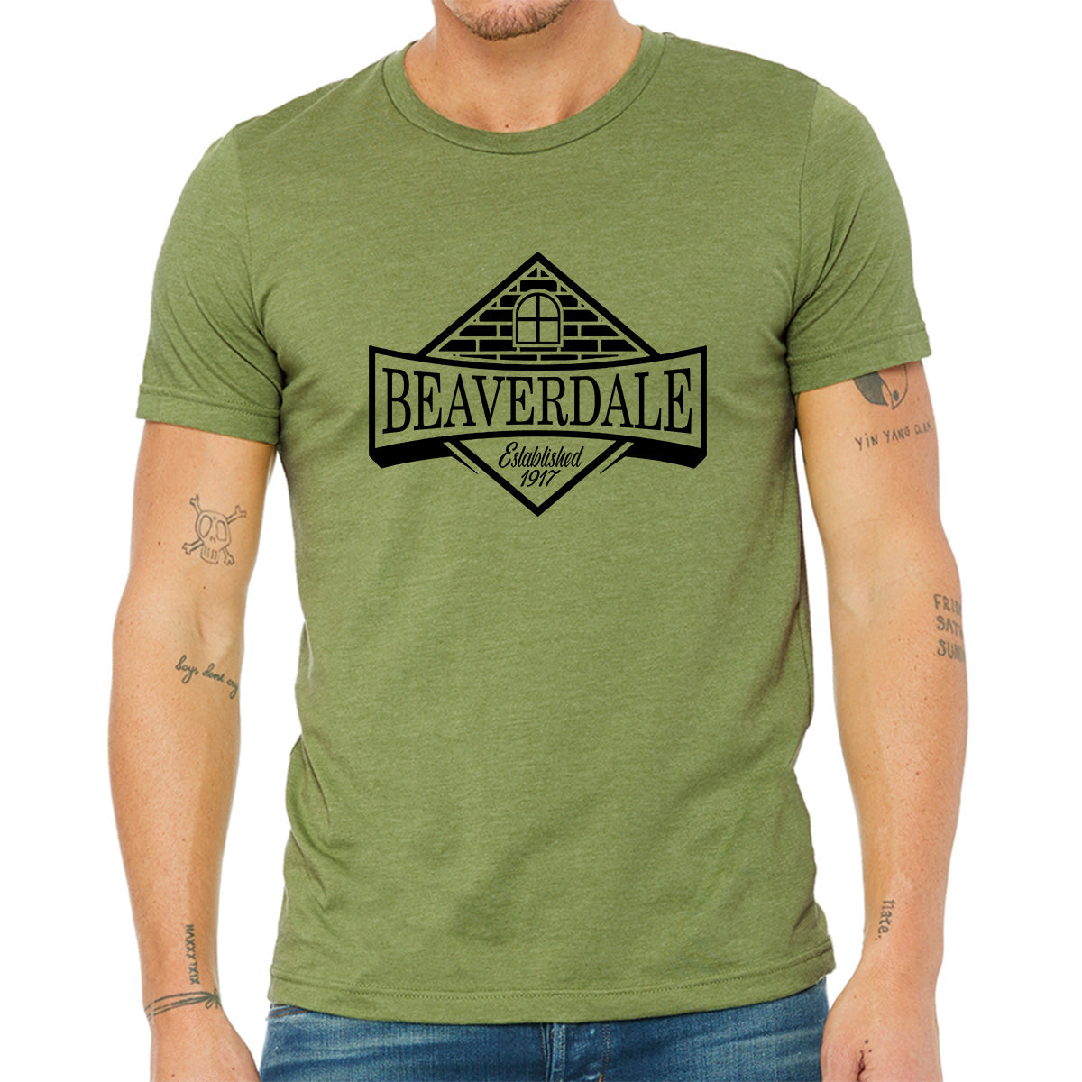 "Beaverdale Est. 1917 Crest" - Unisex Heather CVC T-Shirt