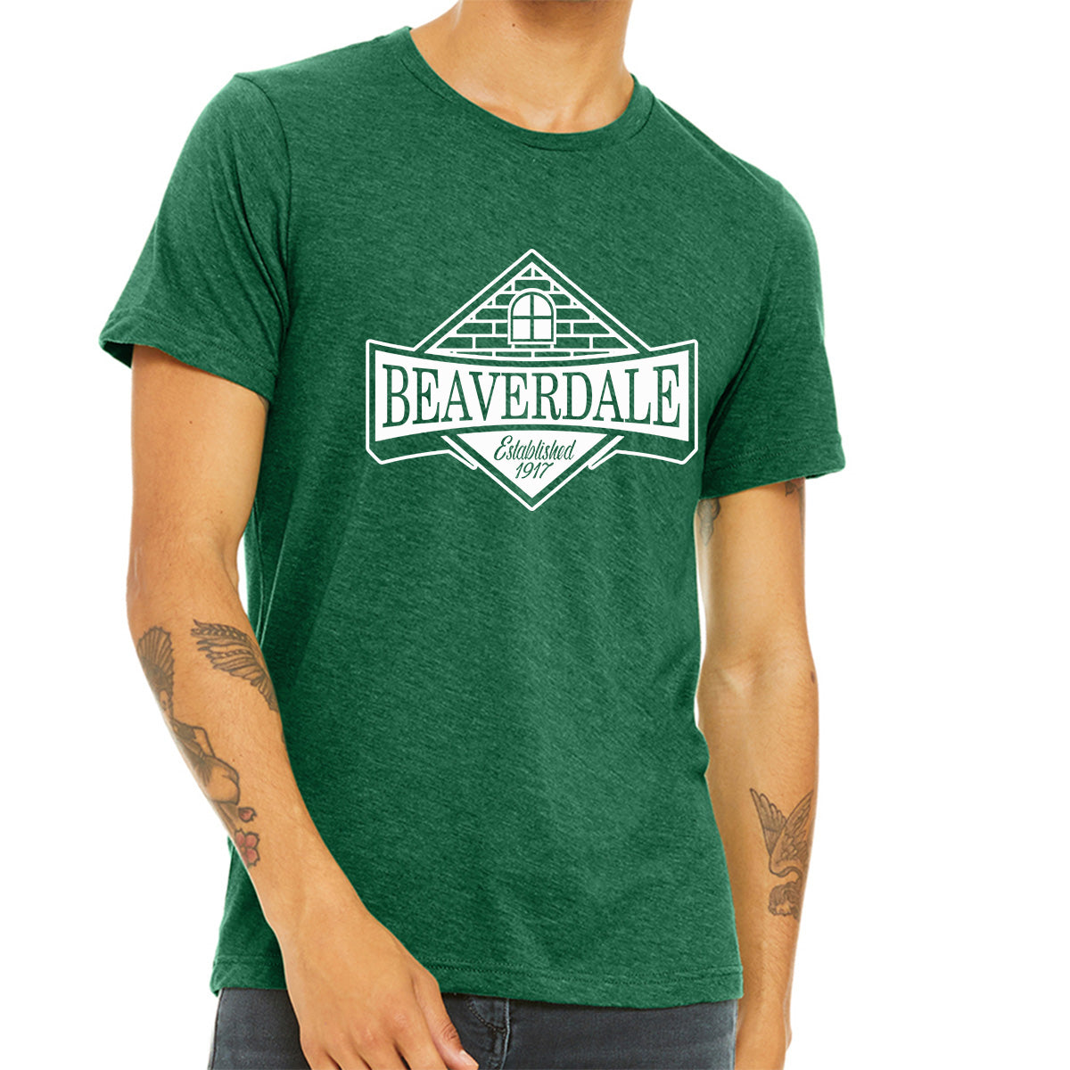 "Beaverdale Est. 1917 Crest" - Unisex Heather CVC T-Shirt