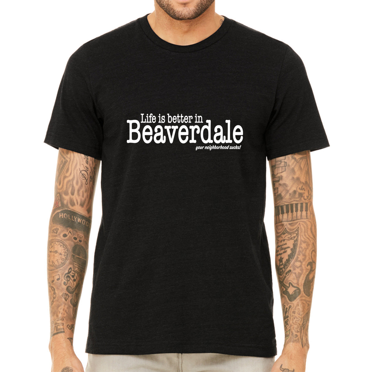 "Life is better in Beaverdale, your neighborhood sucks" - Unisex Heather CVC T-Shirt